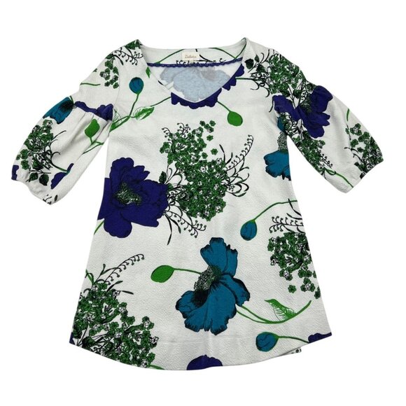 Anthropologie Deletta Floral Print Tunic Blouse With 3/4 Sleeves Size Small - Picture 1 of 6